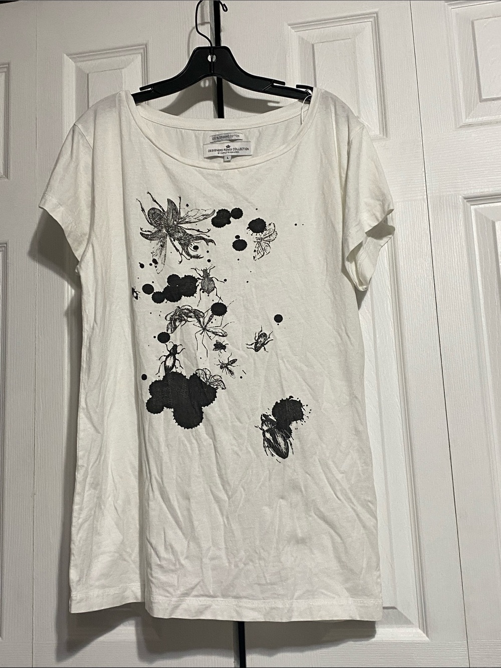 Designers Remix By Charlotte Eskildsen cotton bug butterfly tee shirt SZ LARGE